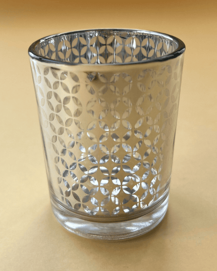 Casa Duniya Metallic Glass Tealight Holder Styled Payal Candle Holder