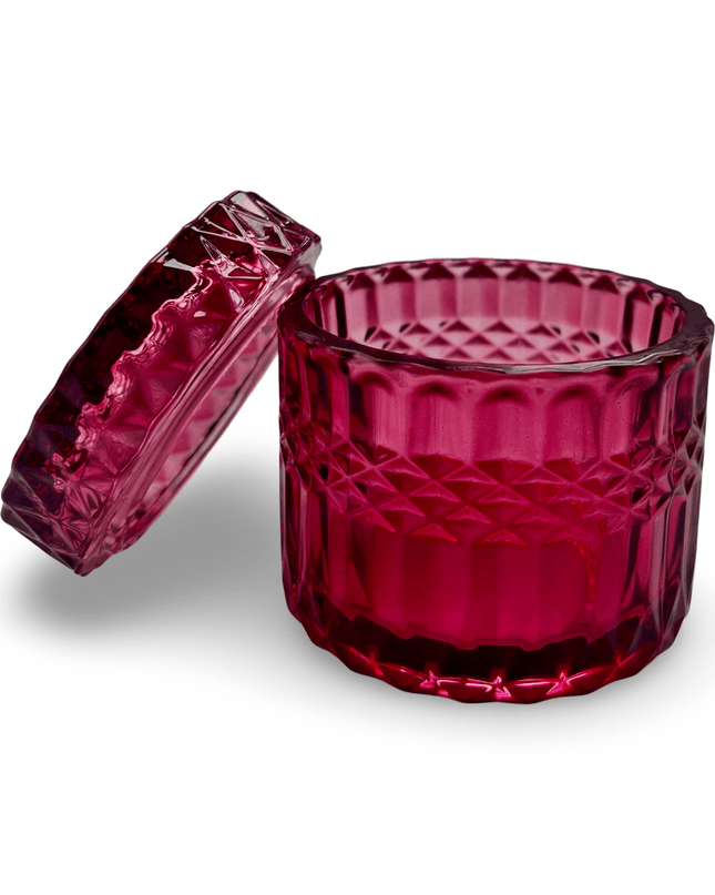 Red Geocut Candle Holder with Cover