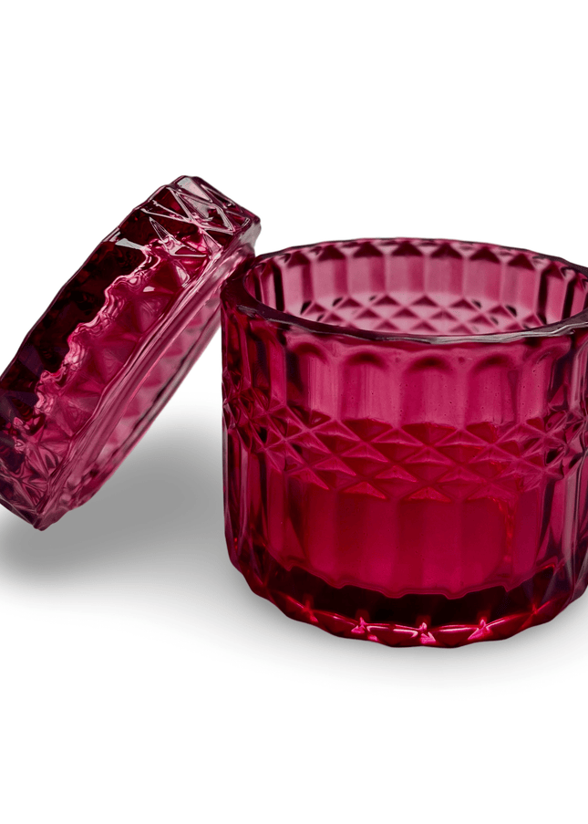 Red Geocut Candle Holder with Cover