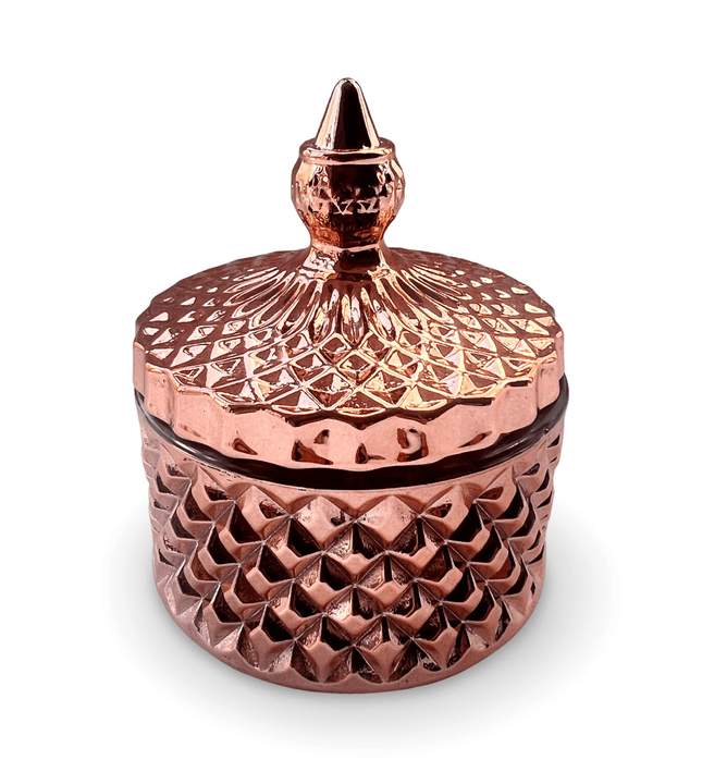 Casa Duniya Prism-Cut Glass Candle Holder Rose Gold Sita Candle Holder