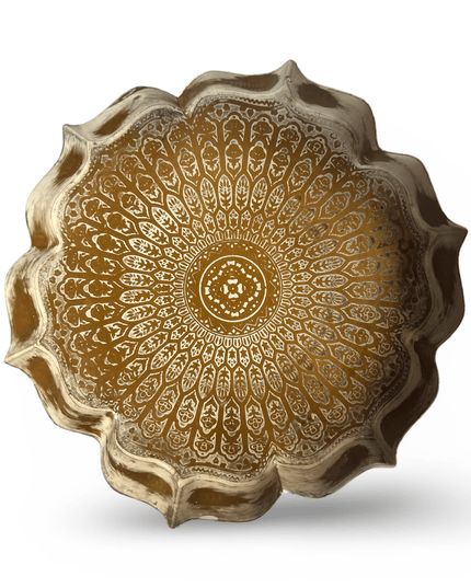 Antique Finish Gold Lotus Trays 