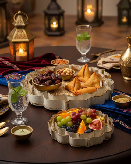 Casa Duniya Decorative Gold Trays Mumtaz Trays (set of 3)