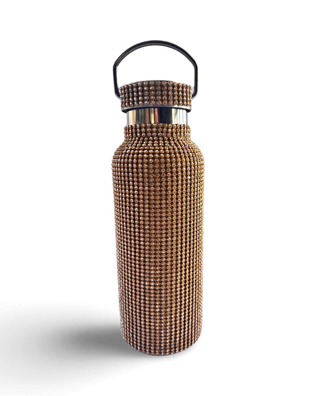 Rhinestone Gold Water Bottle