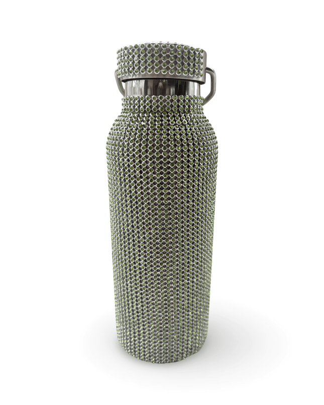 Rhinestone Green Water Bottle