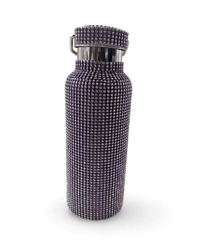 Rhinestone Purple Water Bottle