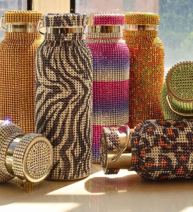 Casa Duniya Embellished Crystal Water Bottle Rhinestone Water Bottle