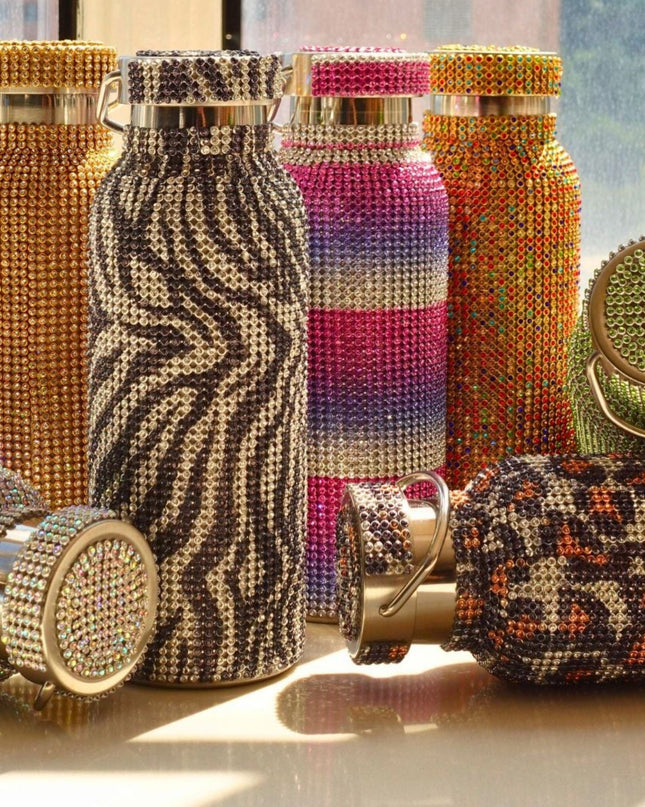 Decorative Rhinestone Water Bottles With Various Patterns And Colors
