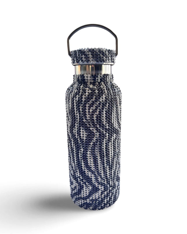 Rhinestone Zebra Water Bottle