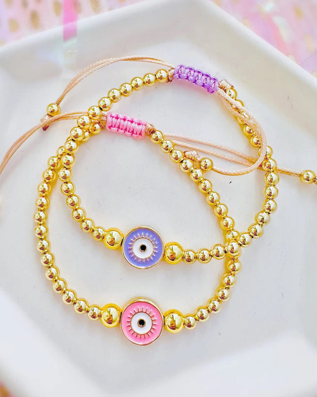 Casa Duniya Evil Eye Beaded Adjustable Bracelets Aura Eye Bracelets