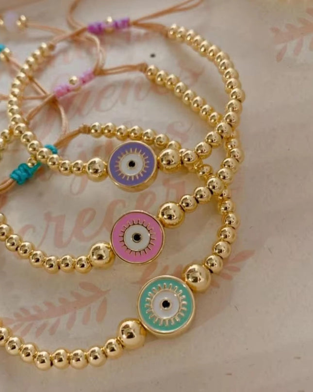 Casa Duniya Evil Eye Beaded Adjustable Bracelets Aura Eye Bracelets