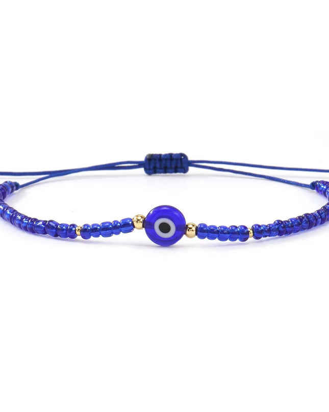 Casa Duniya Evil Eye Beaded Adjustable Bracelets Blue Good Vibes Only Rakhi