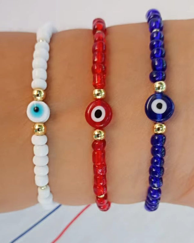 Casa Duniya Evil Eye Beaded Adjustable Bracelets Good Vibes Only Rakhi