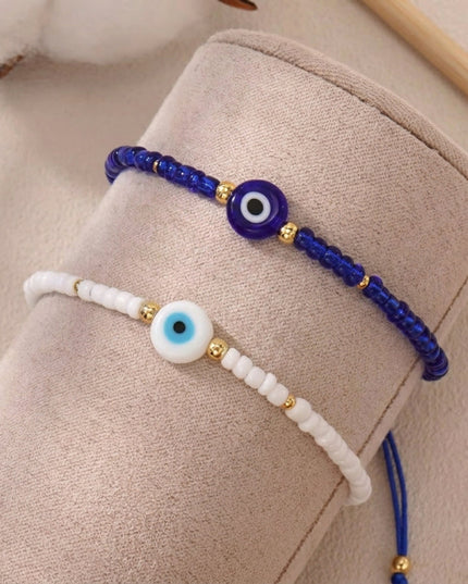 Casa Duniya Evil Eye Beaded Adjustable Bracelets Good Vibes Only Rakhi