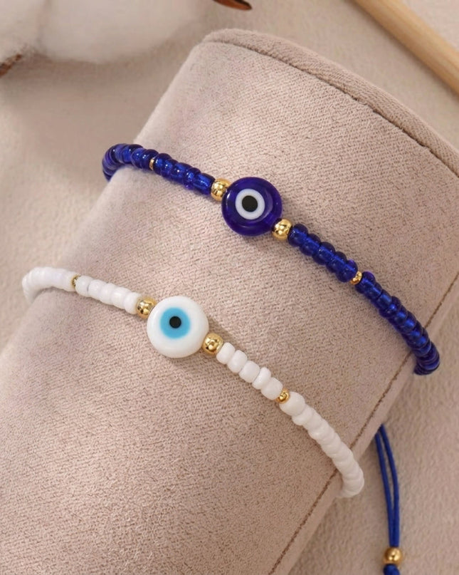 Casa Duniya Evil Eye Beaded Adjustable Bracelets Good Vibes Only Rakhi