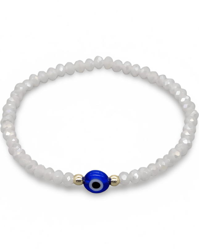 Casa Duniya Evil Eye Beaded Adjustable Bracelets White Celestial Eye Rakhi