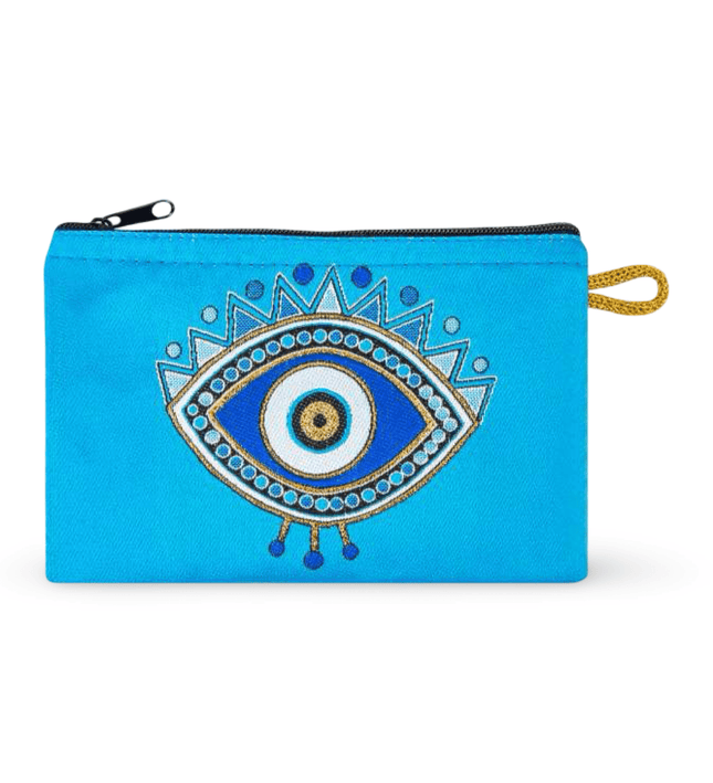 Casa Duniya Hand-Embroidered Single Eye Design Sofia Cosmetic Pouch