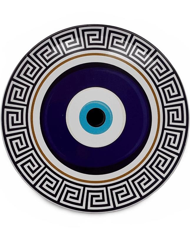  Aluminum Evil Eye Coaster with Cork Base