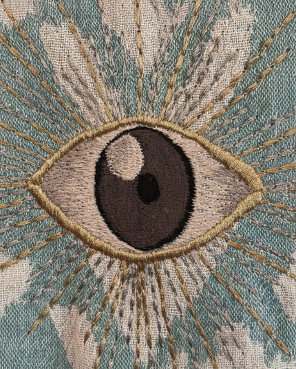 Casa Duniya Evil Eye Embroidered Beach Cover-Ups Teal Ohana Kimono