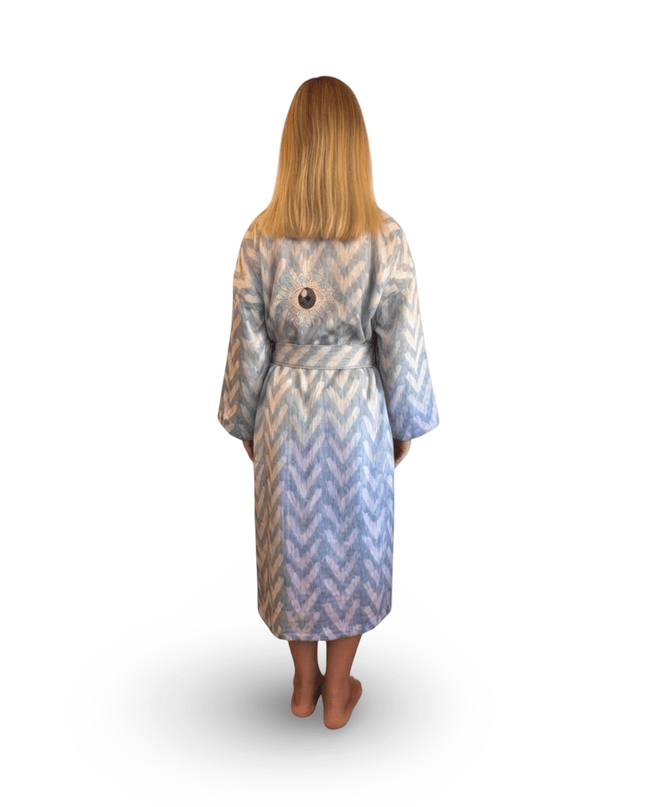 Casa Duniya Evil Eye Embroidered Beach Cover-Ups Teal Ohana Kimono