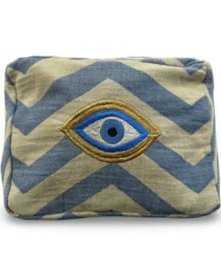 Casa Duniya Evil Eye Embroidered Cosmetic & Toiletry Bags Evil Eye 1 Blue Ohana Cosmetic Pouch
