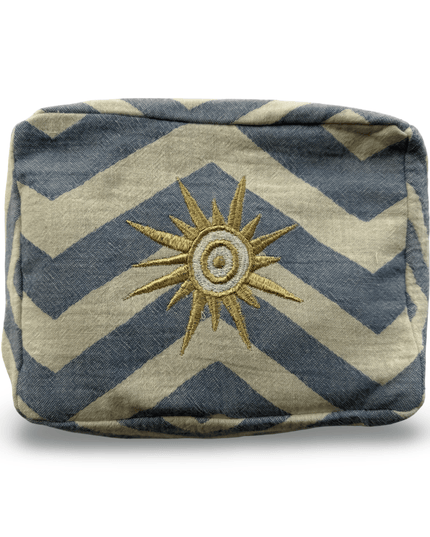 Casa Duniya Evil Eye Embroidered Cosmetic & Toiletry Bags Sun Blue Ohana Cosmetic Pouch