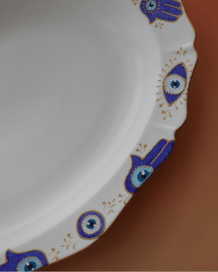 Casa Duniya Evil Eye Serving Platter Karima Oval Serving Platter