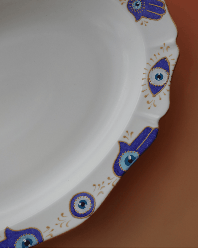 Casa Duniya Evil Eye Serving Platter Karima Oval Serving Platter