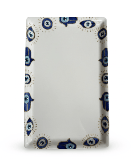 Casa Duniya Evil Eye Serving Platter Karima Rectangular Serving Platter