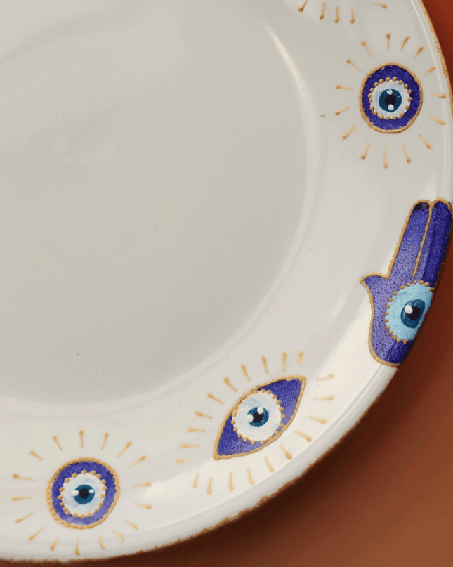 Casa Duniya Evil Eye Serving Platter Karima Round Serving Platter