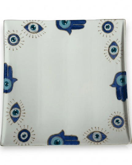 Casa Duniya Evil Eye Serving Platter Karima Square Serving Platter
