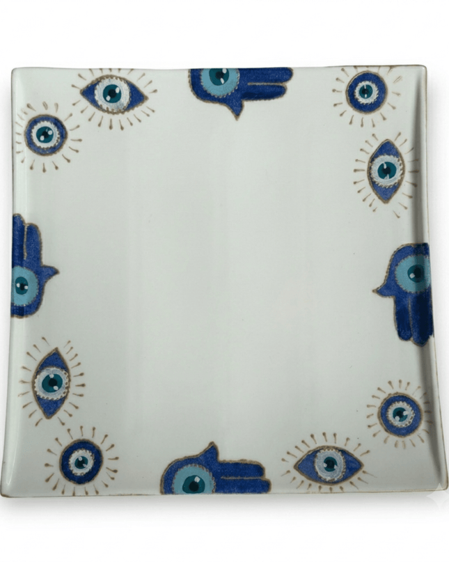 Casa Duniya Evil Eye Serving Platter Karima Square Serving Platter