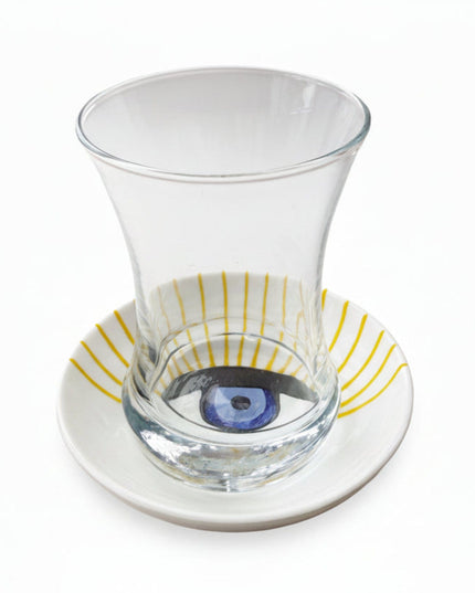 Casa Duniya Evil Eye Tea Set Iris Teacups (set of 6)