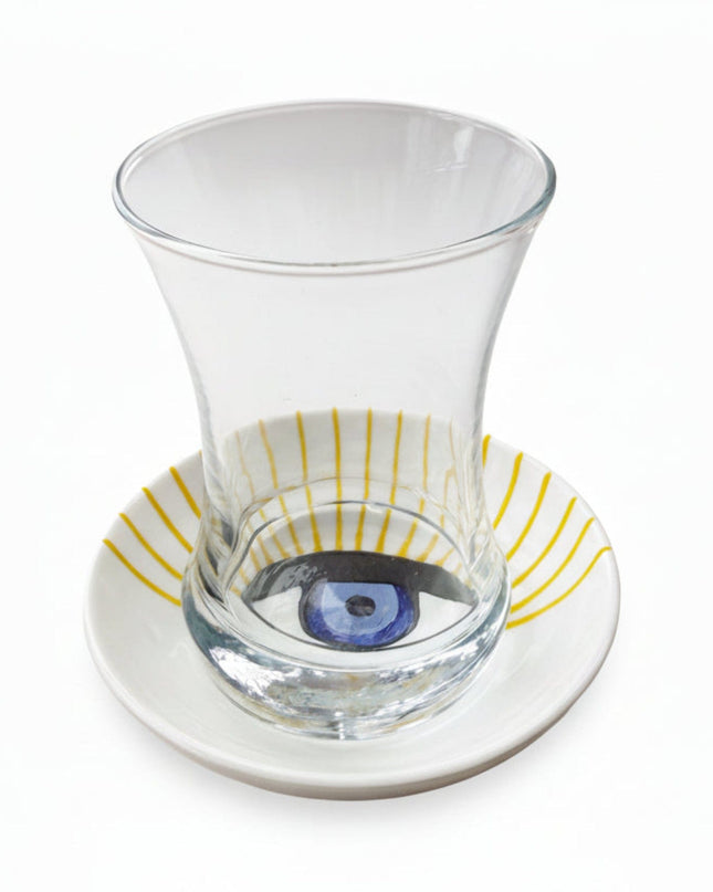 Casa Duniya Evil Eye Tea Set Iris Teacups (set of 6)