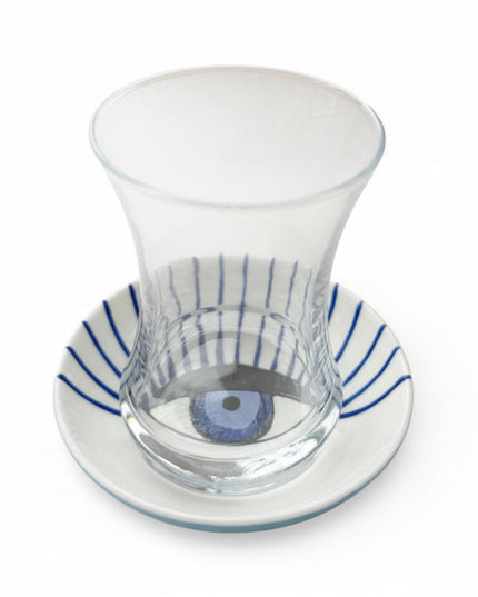 Casa Duniya Evil Eye Tea Set Iris Teacups (set of 6)
