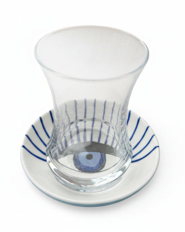 Casa Duniya Evil Eye Tea Set Iris Teacups (set of 6)