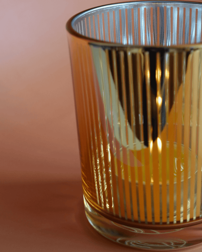 Casa Duniya Gold Glass Candle Holder Isha Candle Holder