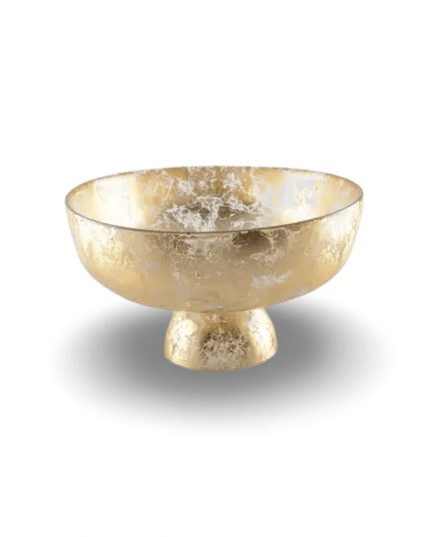 Casa Duniya Gold Glass Pedestal Bowl Mayura Gold Pedestal Bowl
