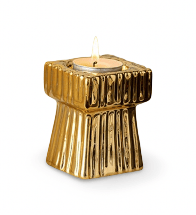 Gold Minar Candle Holder