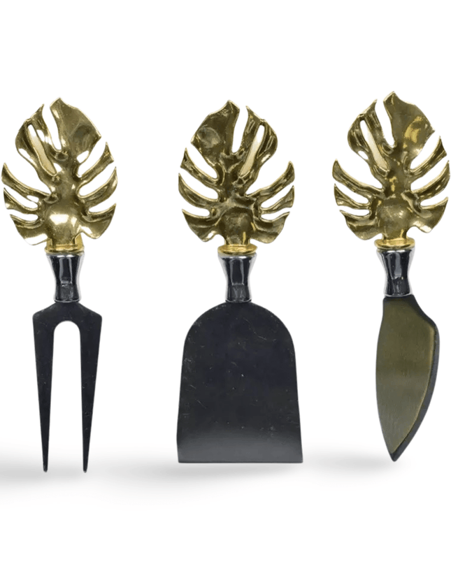 Golden Palm Cheese Knives set of 3