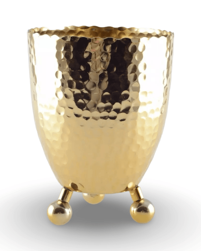 Hammered Gold Stainless Steel Ice Bucket with Tongs