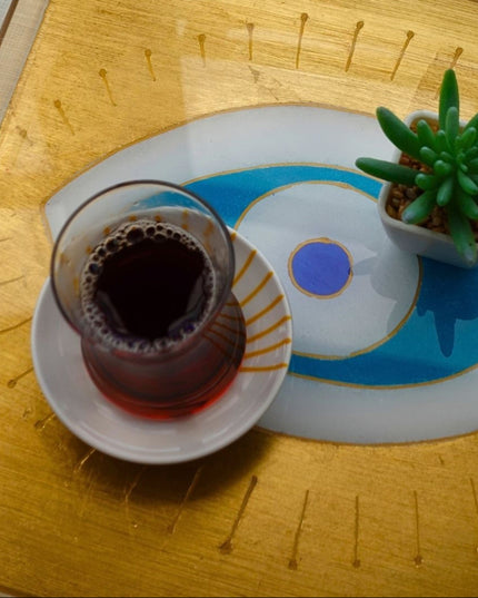 Casa Duniya Hand-Painted Acrylic Serving Trays Nazar Trays