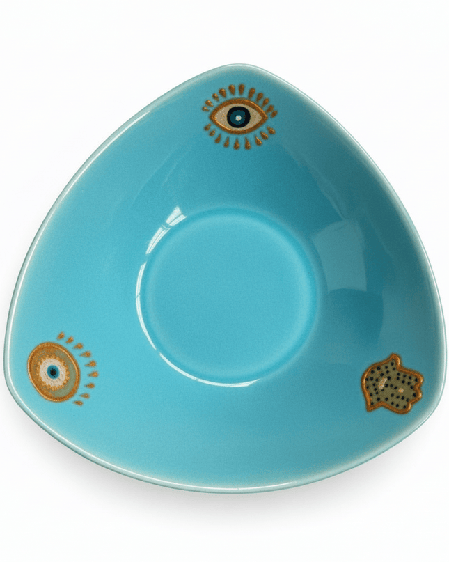Casa Duniya Hand-Painted Ceramic Evil Eye Bowl Serene Evil Eye Bowl