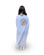 White with Multi-Colored Circle