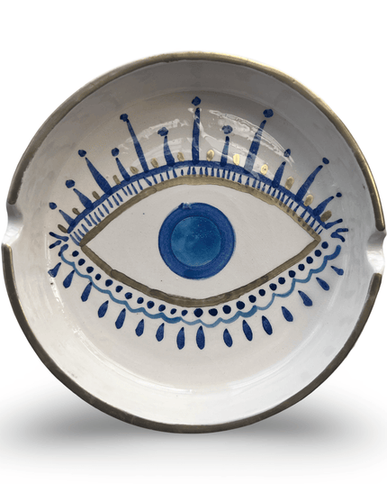 Hand-Painted Evil Eye Round Ashtray