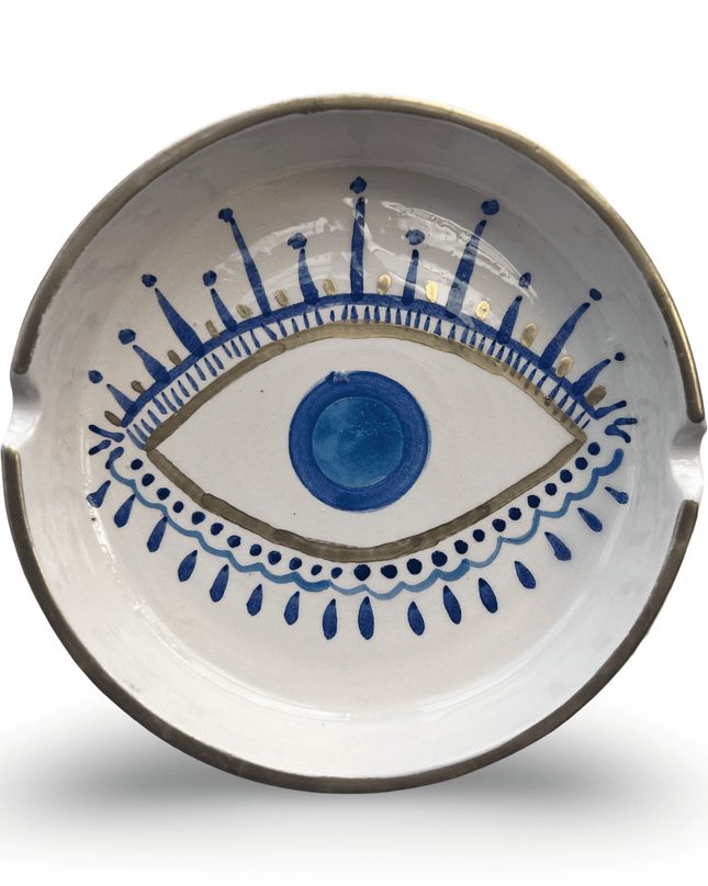 Hand-Painted Evil Eye Round Ashtray