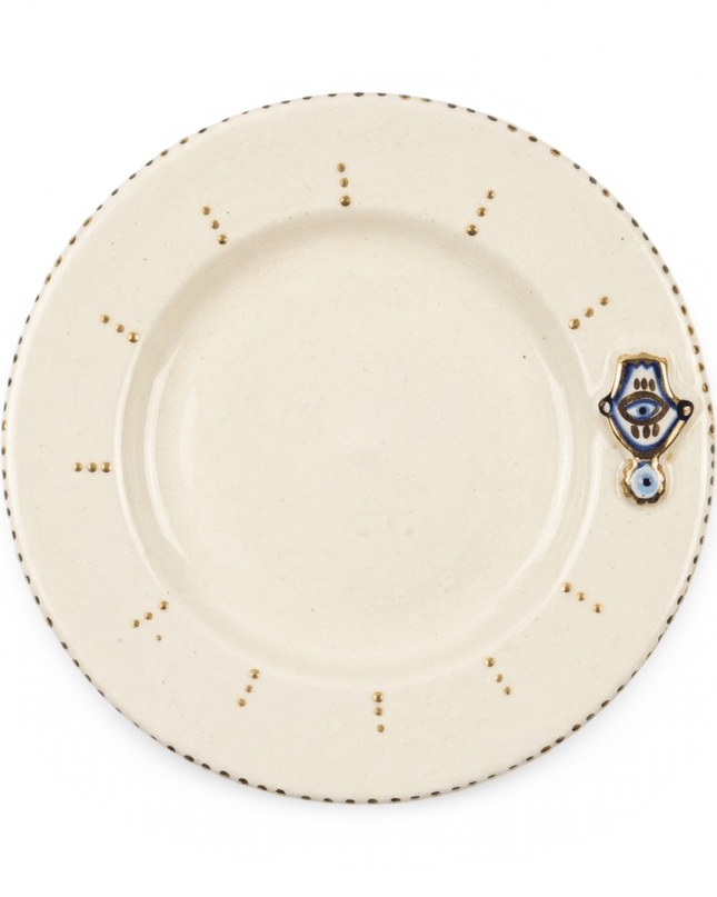 Tala hand-painted evil eye and hamsa dessert plate, plate 1 of 4