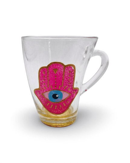 Jewel Evil Eye & Hamsa Mugs (set of 2)