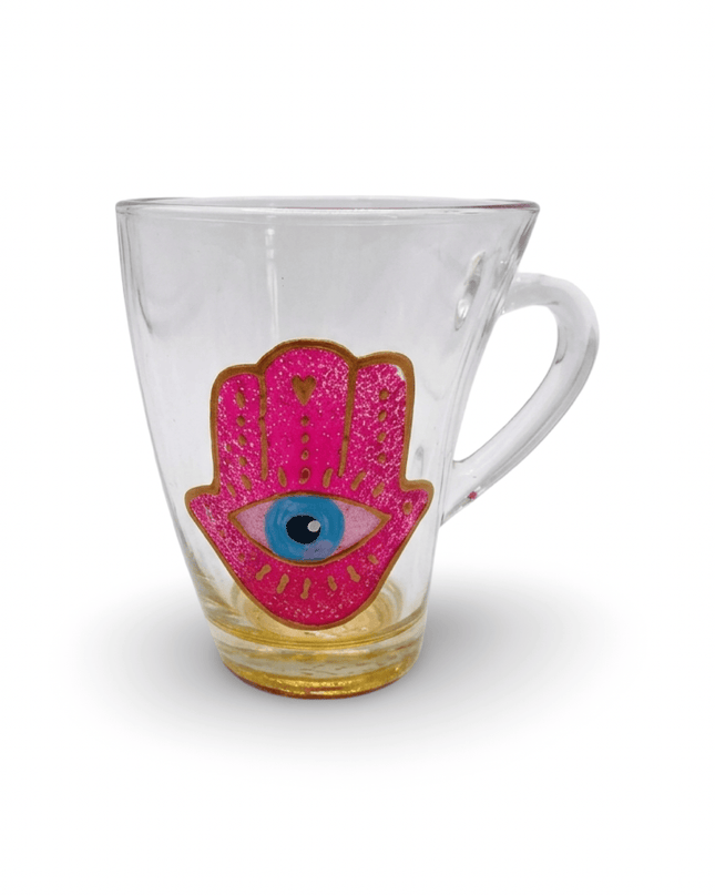 Jewel Evil Eye & Hamsa Mugs (set of 2)