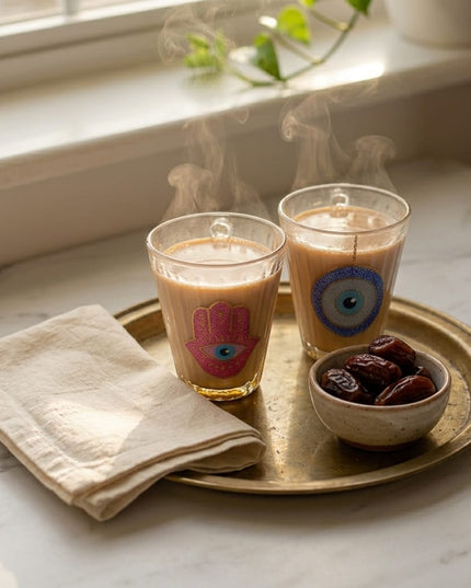 Yasmin Evil Eye & Hamsa Mugs (set of 2)