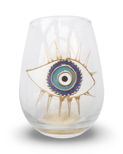 Hand-Painted Evil Eye Water Glass